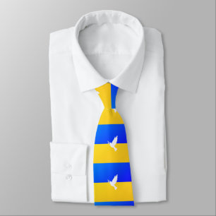 Corbata de la bandera ucraniana Apoya la paloma de