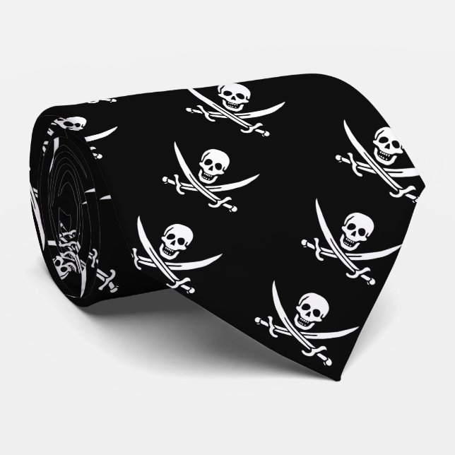 Corbata De la "lazo bandera del pirata de Jack del calicó" (Enrollado)