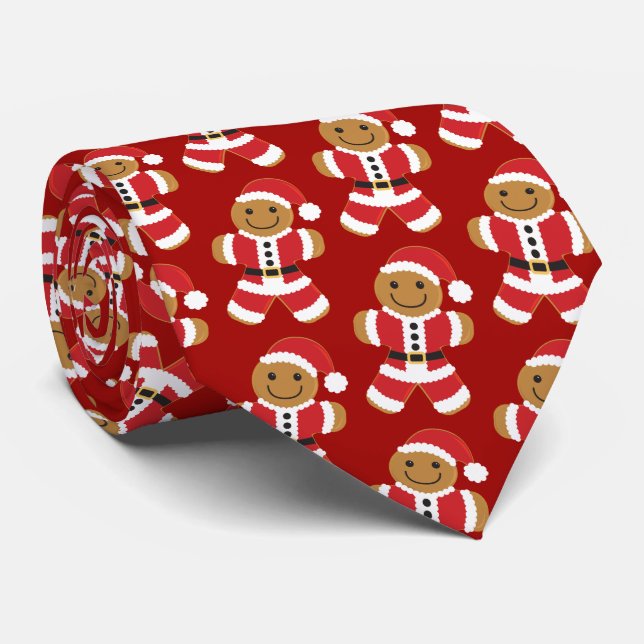 Corbata de la novedad del navidad de Santa del pan (Enrollado)