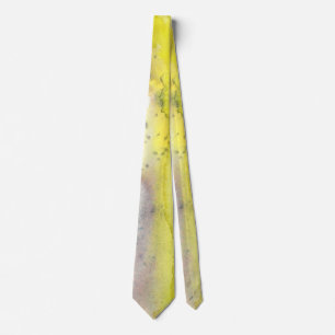 Corbata de lavado de acuarela suave en limón y nie