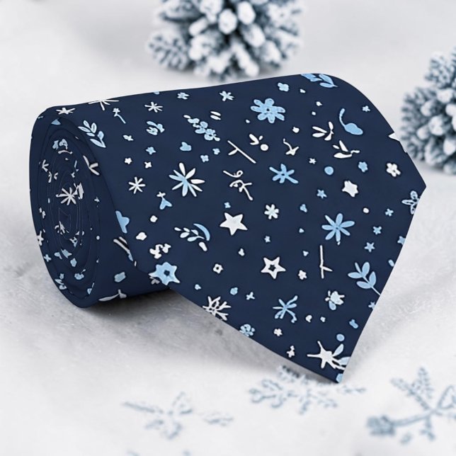 Corbata de lazos con copos de nieve de invierno (Subido por el creador)