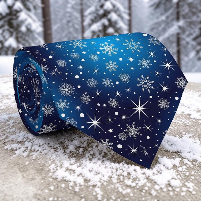 Corbata de lazos con copos de nieve de invierno (Subido por el creador)