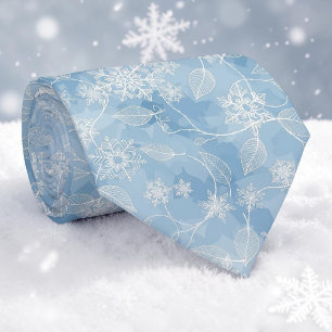 Corbata de lazos con copos de nieve invernales de 
