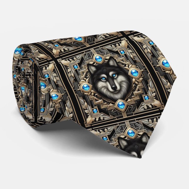 Corbata de Lobo Majestuoso | Moda Masculina para H (Enrollado)