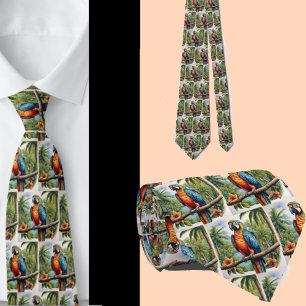 Corbata de loros arcoíris hermosos