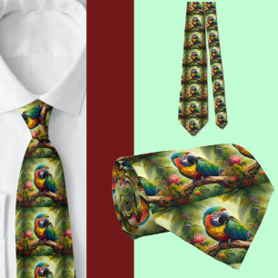 Corbata de loros arcoíris hermosos