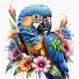 Corbata de loros arcoíris hermosos