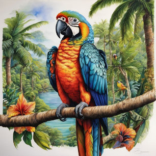 Corbata de loros arcoíris hermosos