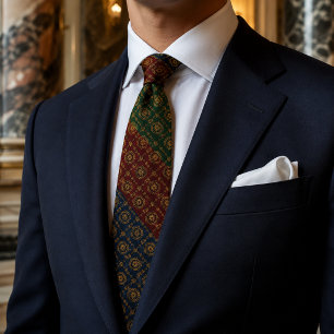 Corbata de lujo con medallón tricolor Heritage
