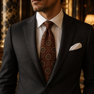 Corbata de lujo medallón italiano Borgoña