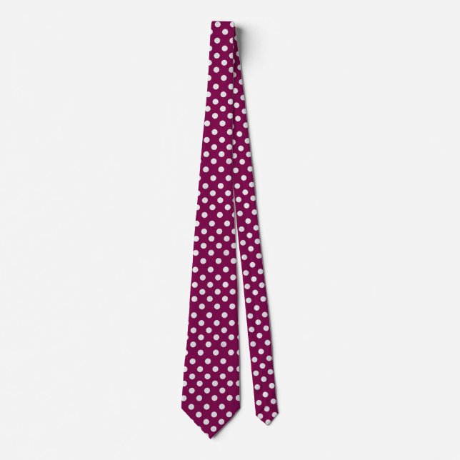 Corbata de lunares blancos y morados (Anverso)
