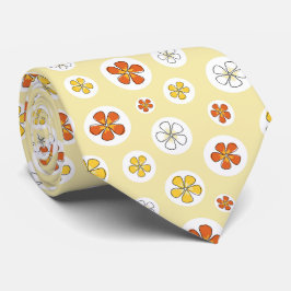 Corbata de lunares florales amarillos