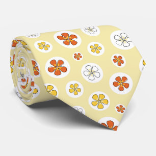 Corbata de lunares florales amarillos
