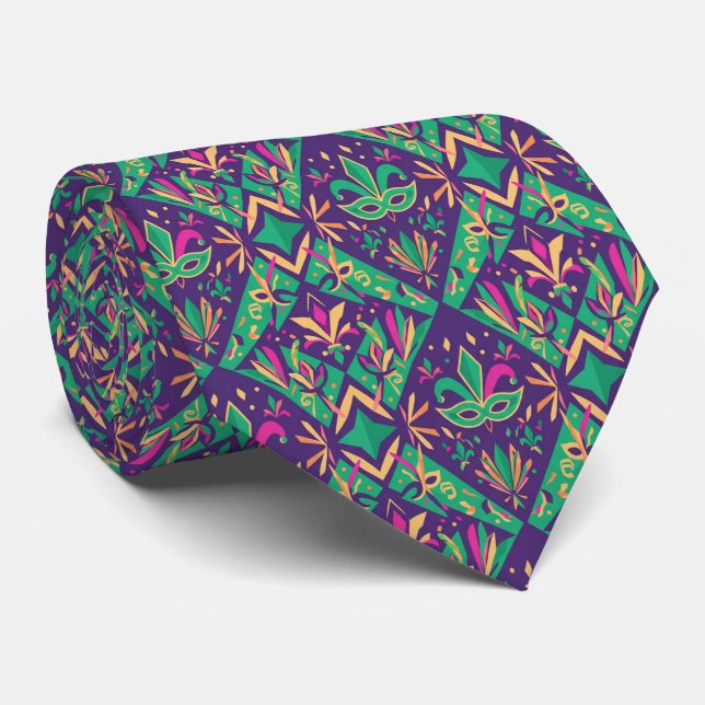 Corbata de Mardi Gras Diamond Masquerade (Enrollado)