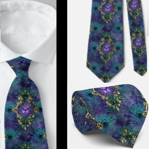 Corbata de mariposas de pavo real