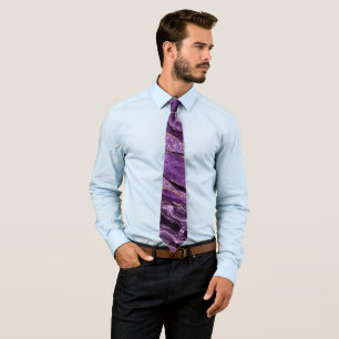 Corbata de mármol púrpura de ágata diseño elegante