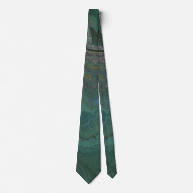 Corbata de mármol verde abstracto Jade 1 (Anverso)
