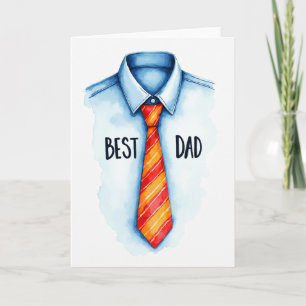 Corbata de Mejor Papá Tarjeta de Acuarela