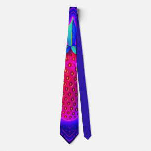 Corbata de mirada vívida de fresa de neón