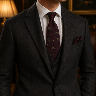 Corbata de moño antigua dinero Gentleman's Burgund