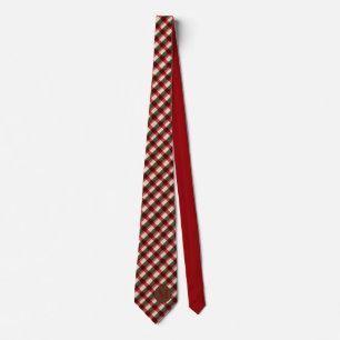 Corbata de Navidad a cuadros rojo y verde de Búfal