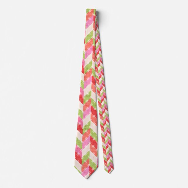 Corbata de Navidad Chevron Festivo (Anverso)