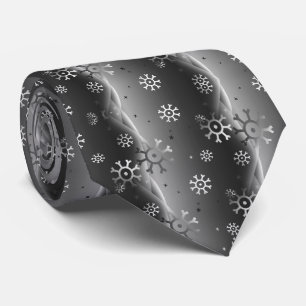 Corbata de Navidad con copo de nieve plateado para