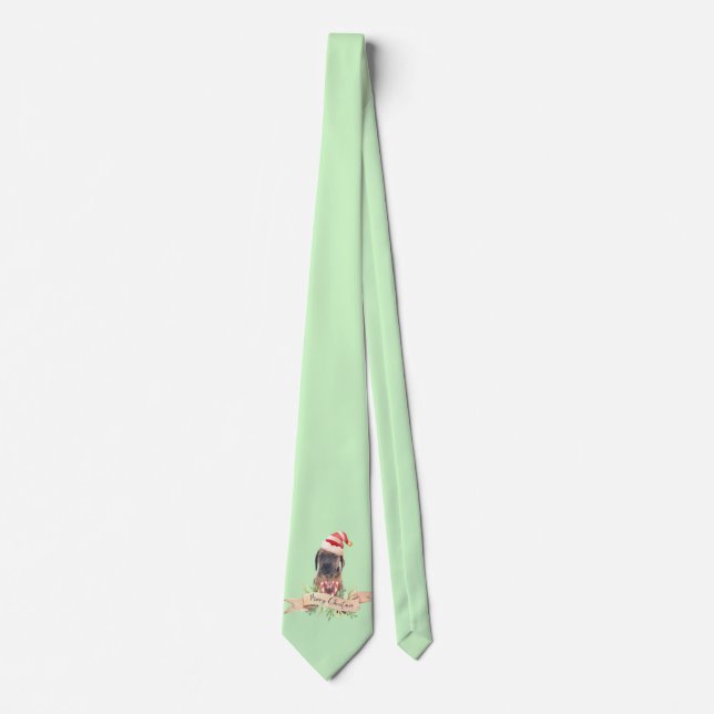 Corbata de Navidad con perro de caza cachorro (Anverso)