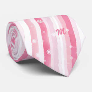 Corbata de Navidad con Rayas Rosadas