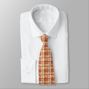Corbata de Navidad Cuadros Roja Dorada