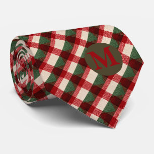 Corbata de Navidad de Cuadro Bufalo Rojo Verde