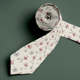 Corbata de Navidad de Papá Noel Fútbol con Monogra