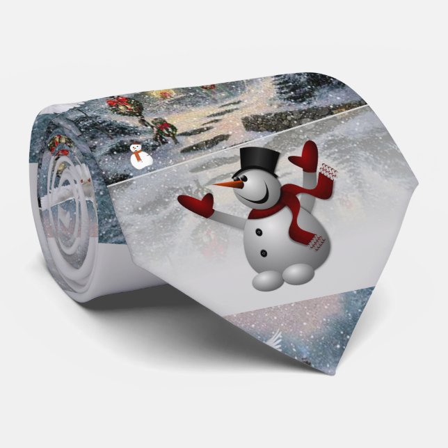 Corbata de Navidad, Muñeco de Nieve (Enrollado)
