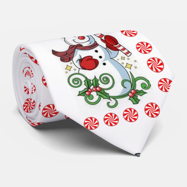 Corbata de Navidad, Muñeco de Nieve (Enrollado)