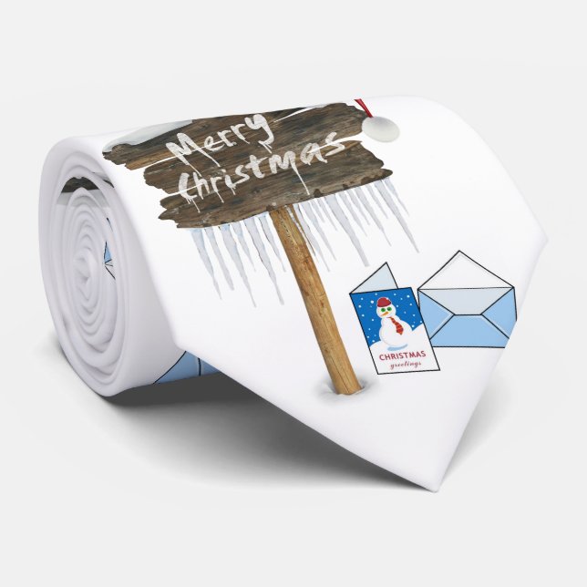 Corbata de Navidad, Muñeco de Nieve (Enrollado)