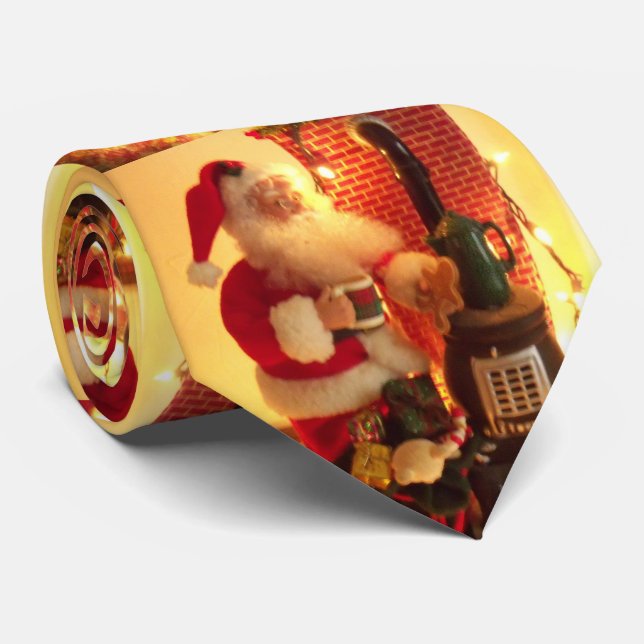 Corbata de Navidad para hombre de Papá Noel (Enrollado)