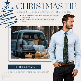 Corbata de Navidad verde y dorada personalizada