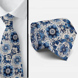 Corbata de negocios de lujo seda falsa azul marr