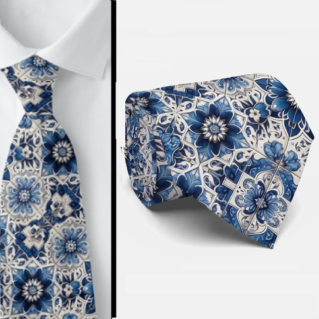 Corbata de negocios de lujo | seda falsa azul marr (Subido por el creador)
