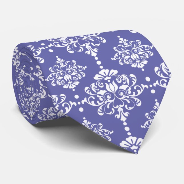 Corbata de Novio con Estampado Floral Damask de Co (Enrollado)