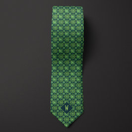Corbata de novio Mandala verde Forrest