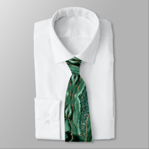 Corbata de oro verde esmeralda