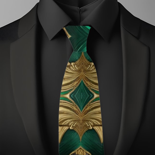 Corbata de oro y esmeralda elegante (Subido por el creador)