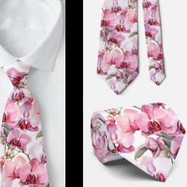 Corbata de orquídea rosa elegante