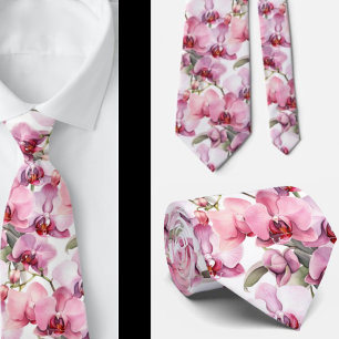 Corbata de orquídea rosa elegante