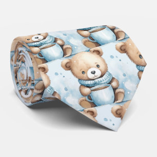 Corbata de osito de peluche azul