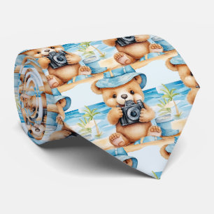 Corbata de osito de peluche azul