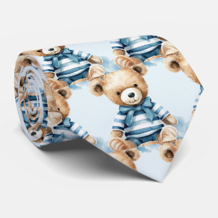 Corbata de osito de peluche azul