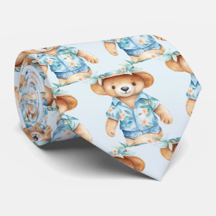 Corbata de osito de peluche azul