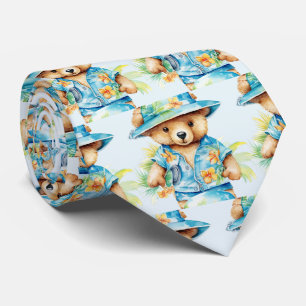 Corbata de osito de peluche azul